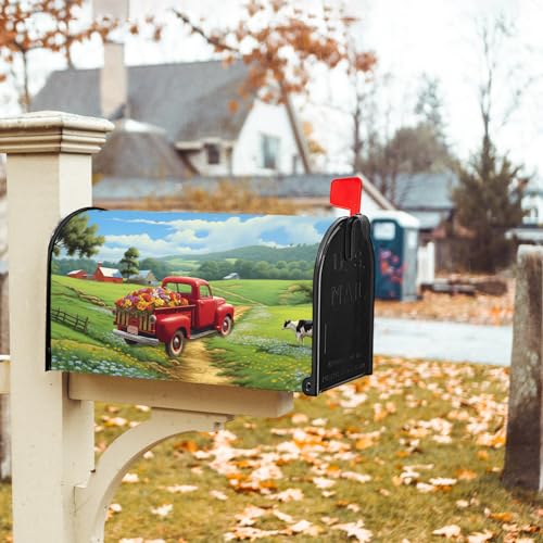 Image of Spring Summer Flowers Magnetic Mailbox Cover - Standard Size 21 X 25.5 Inch - Pick-up Truck Floral Wraps for Post Letter Box - Outdoor Garden Yard Home Outside Decoration