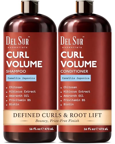 DEL SUR Curly Hair Shampoo and Conditioner Set | Curl Defining, Volume & Hydration | 16 fl oz Each |...