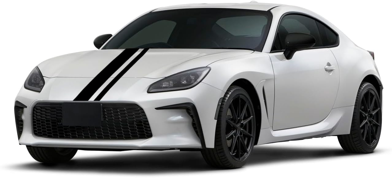 SUNJIKA 3PCS Vinyl Car Side Sticker Long Stripe Graphic Auto Hood Tailgate Body Racing Sports Decals Universal Car Truck DIY Decal Stripe Vinyl Stickers Decoration (Black)