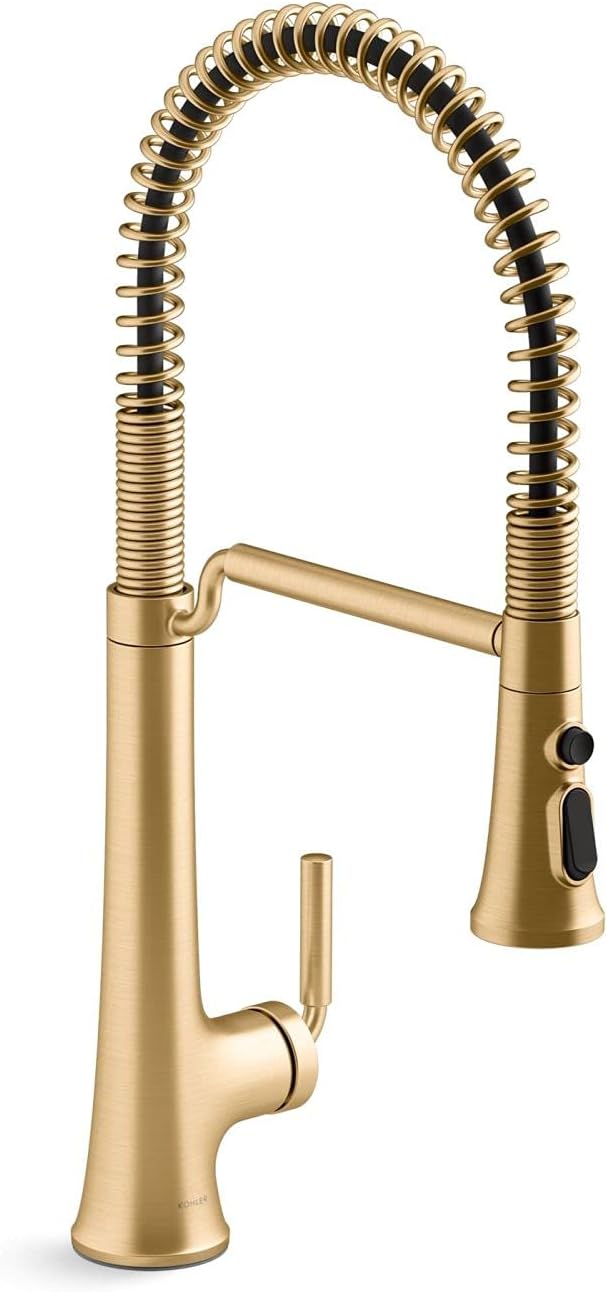 Kohler 23765-2MB Tone Kitchen Sink Faucet, Vibrant Brushed Moderne Brass