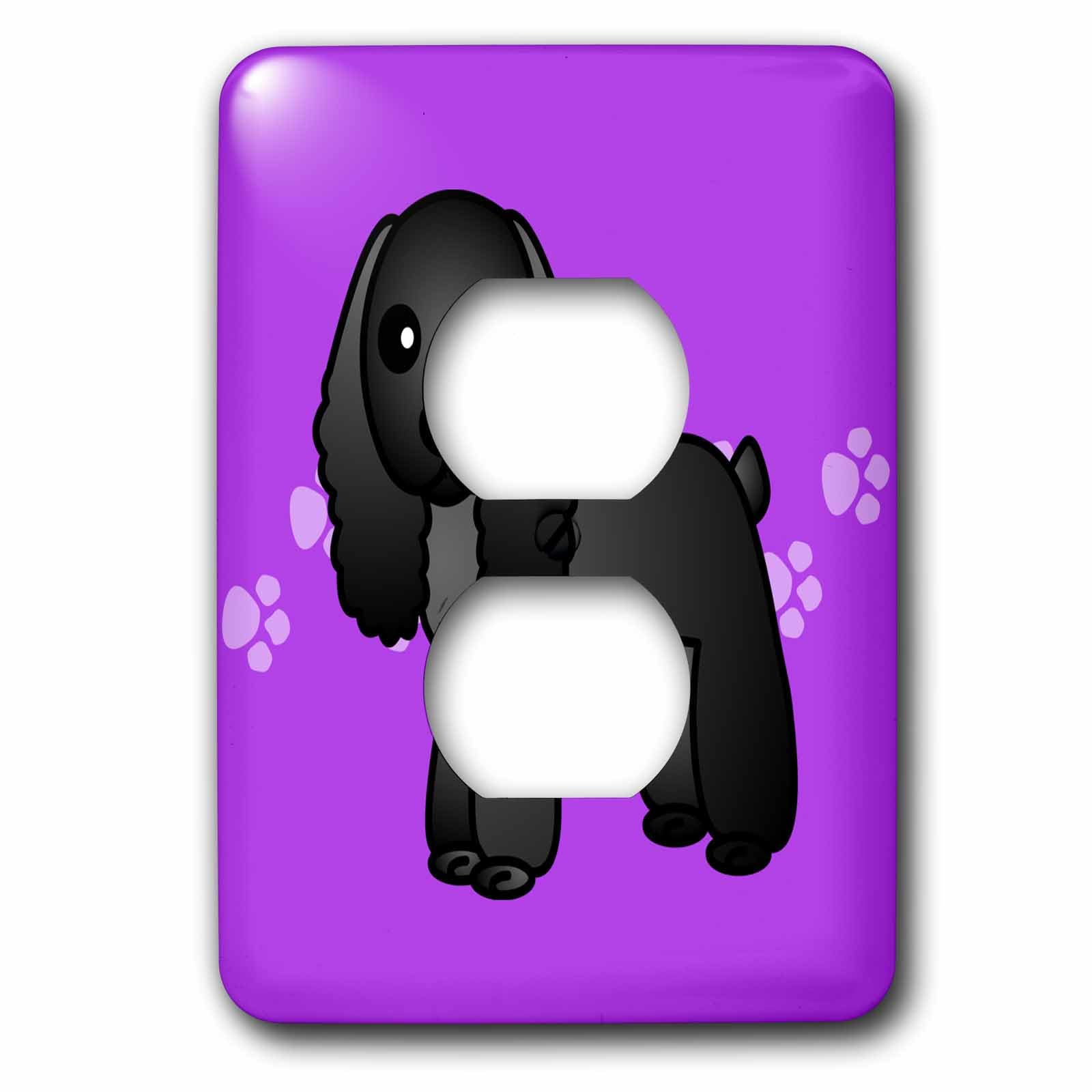 Funda para 2 enchufes con diseño de cocker spaniel morado modelo 3dRose lsp_15341_6