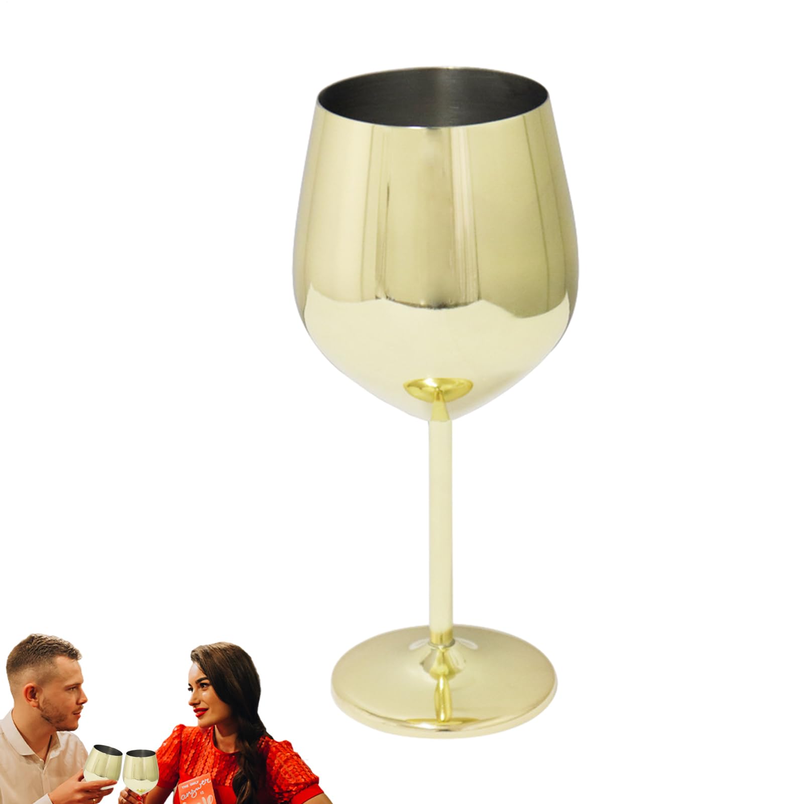 Verres à vin à pied en acier inoxydable pour les fêtes et la famille