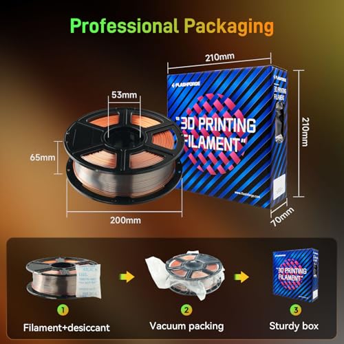 Image of FLASHFORGE Silk Tri-Color PLA Filament 1.75mm, Coextrusion Gold Sliver Copper Triple Color Rainbow 3D Printer Filament, Enchanting Silk Finish with 360 Multicolor Shifting Color Effect