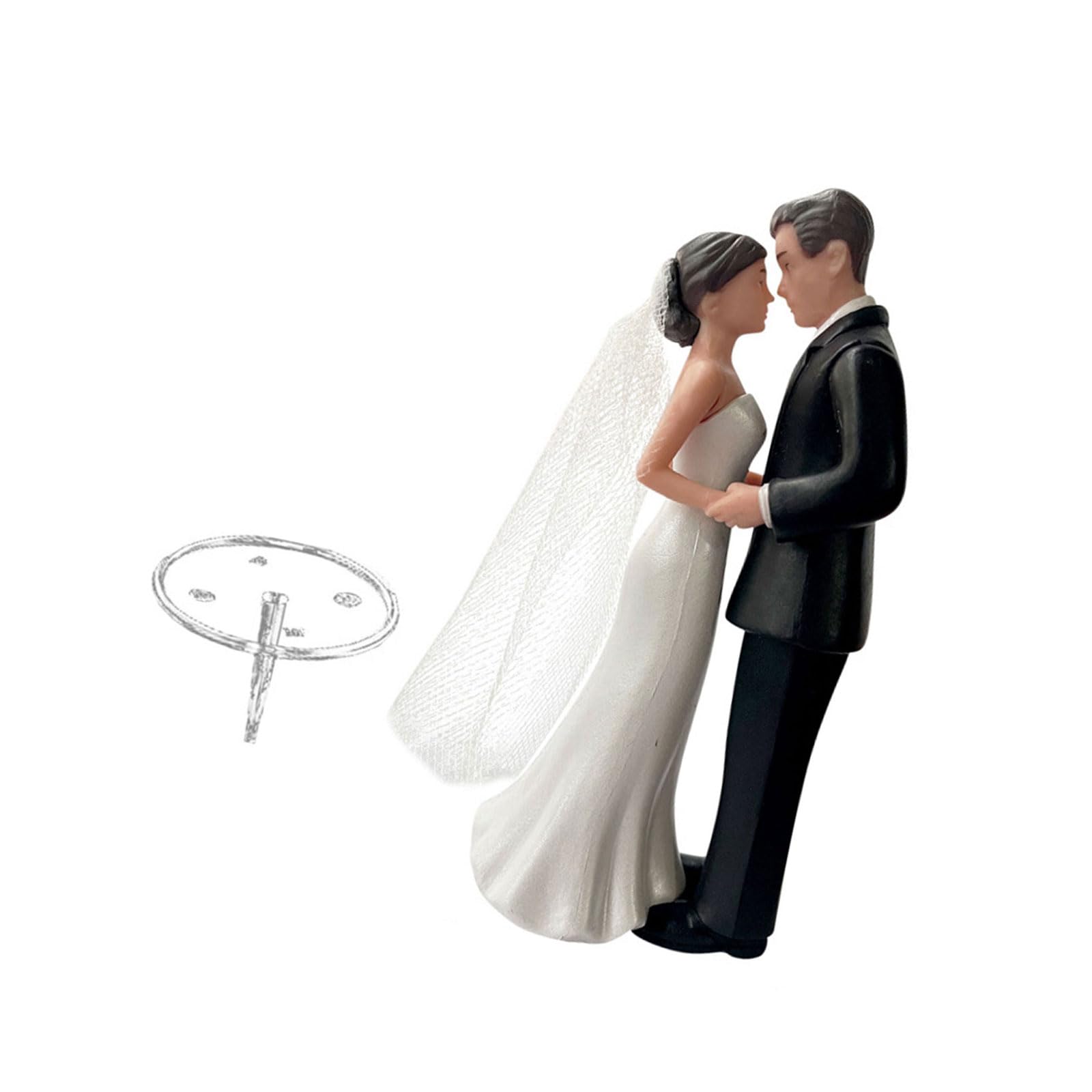 OSNIYAW Cake Top Bridal and Groom Figure Ornament for Festival Celebration Engagements Anniversary Ceremonies Couple Cake Deck