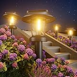 ALEPOD Solar Pathway Lights Outdoor - 8 Pack Solar Powered Garden Lights Waterproof IP65, Decor Landscape Lighting with Three Lighting Modes for Yard, Lawn, Walkway, Driveway, Warm White