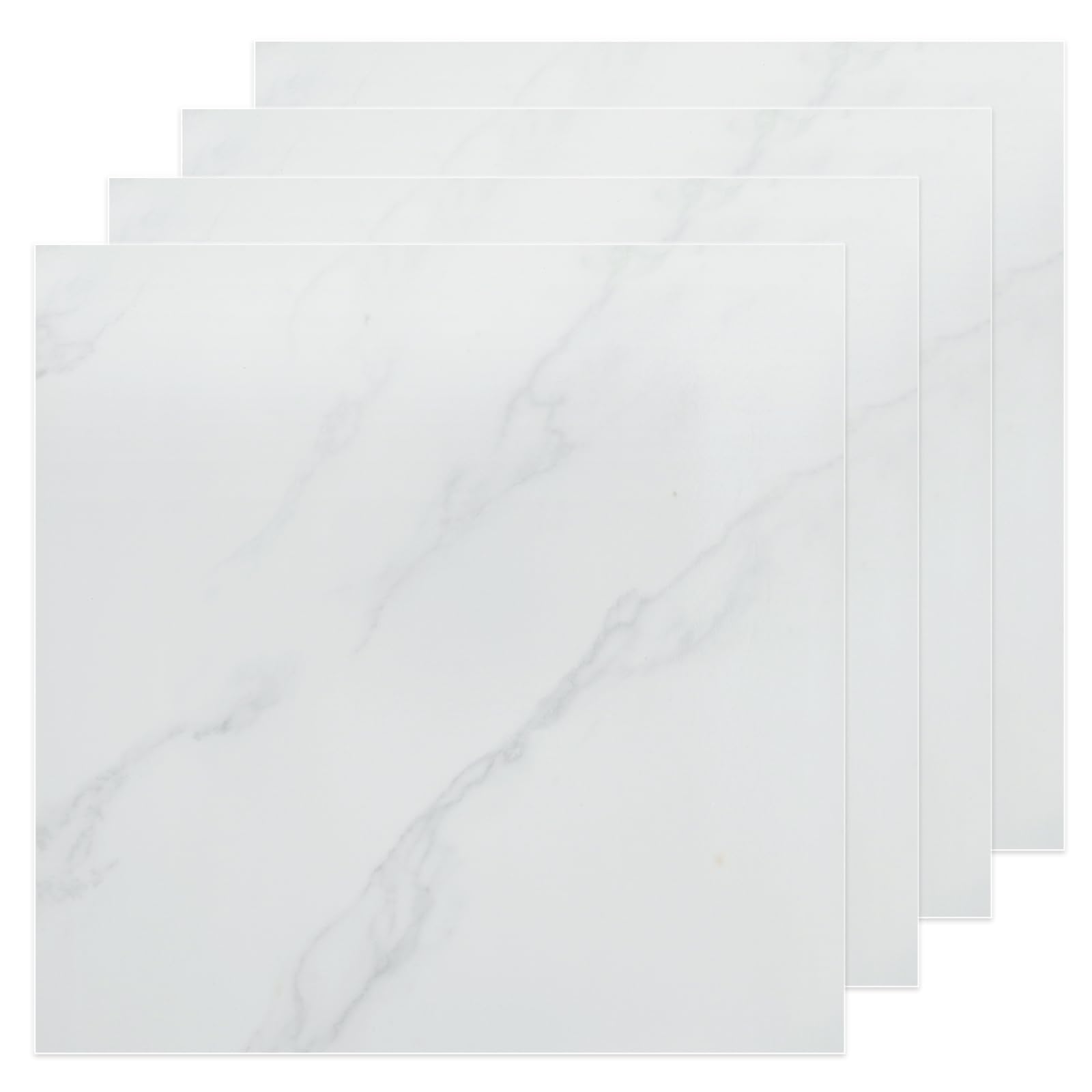 Photo 1 of AKOLAFE 40 Sheet Vinyl Flooring 12x12 Inch Peel and Stick Floor Tile Waterproof White Marble Vinyl Floor Tiles Clearance Self Adhesive Floor Tiles Sticky Laminate Flooring Stick on Bathroom Kitchen RV