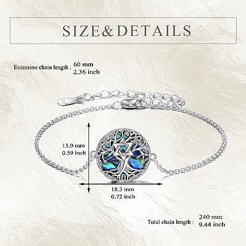 YFN Tree of Life Bracelet Sterling Silver Abalone Shell Tree of Life Bracelet Jewelry Gifts for Women4