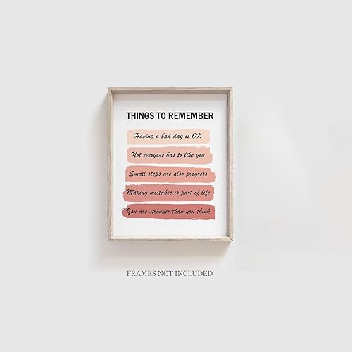 Miniatura 4 de Things To Remember - Positive Inspirationa Quotes Wall Decor for Kids Teen Women Friends - Uplifting Poster for Home Office, Bedroom, Bathroom -