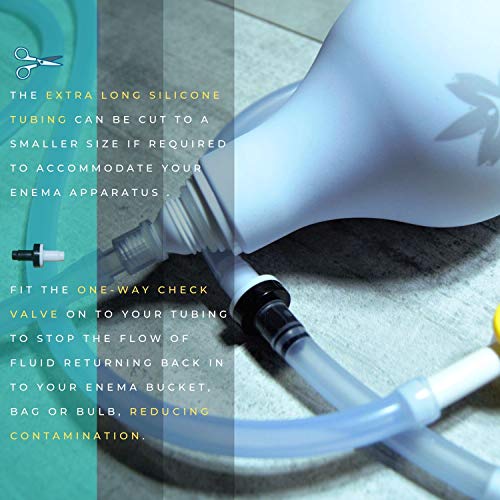 Medisential Replacement Parts Pack For Your Enema Bag, Bucket Kit Or Bulb - Two Hoses (7Ft & 5Ft), Tips, Connectors, Check-Valve, Stopcock, Clamp, Storage Bag & Hook #TOP5