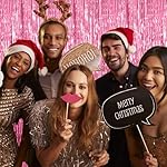 3 Pack Pink Backdrop Birthday Party Decorations Tinsel Foil Fringe Curtains Backdrop Streamer Bachelorette Christmas Graduation Wedding Princess Pink Theme Party Decorations - Image 4