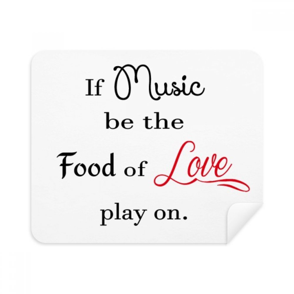 Shakespeare Music be The Food of Love Cleaning Cloth Screen Cleaner 2pcs Suede Fabric