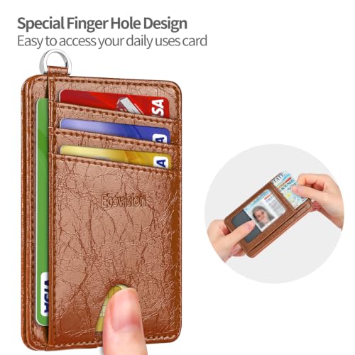 Image of Slim Minimalist Front Pocket Wallet, RFID Blocking Credit Card Holder Wallet with Integrated D-Shackle for Men Women
