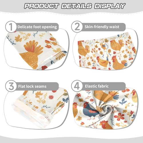 KLL Rooster Rustic Country Chicken Farmhouse Mexicana Toddler Girls' Leggings Comfortable Full Length Dance Pants Running3