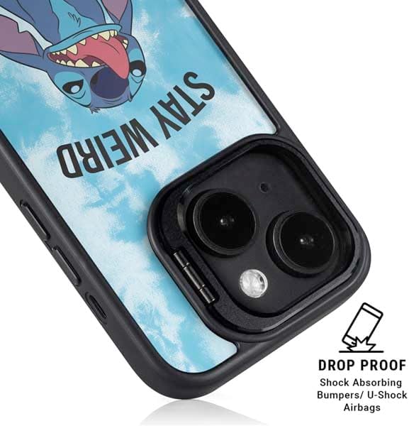 Skinit Kickstand Phone Case Compatible with iPhone 13 - Officially Licensed Disney Lilo and Stitch Stay Weird Design