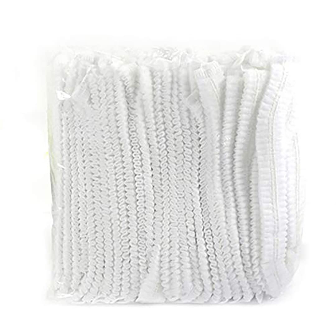 Disposable cap,Mob Caps,Hair Net Cap,100pcs,elastic Free Size,for Cosmetics, Beauty, Kitchen, Cooking, Home Industries, Hospital (White)