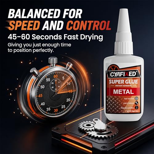 Image of Metal CA Super Glue 60g, Heavy Duty Clear Repair Jewelry, Stainless Steel