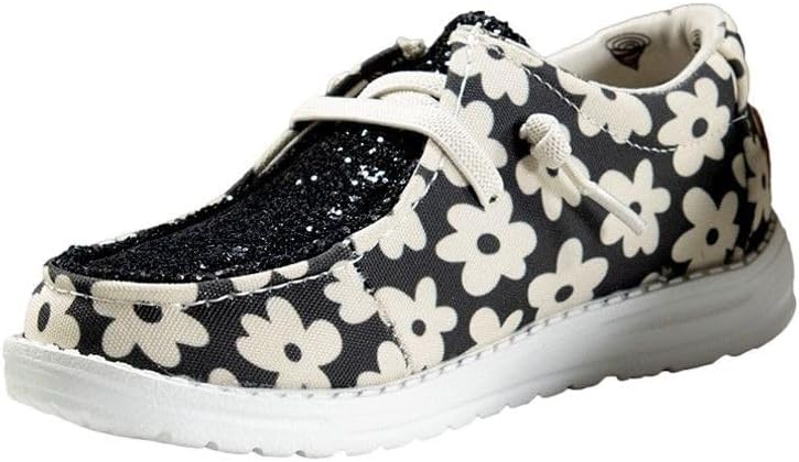 Twister Casual Shoes Girls Daisy Fabric Lace Black 443009101