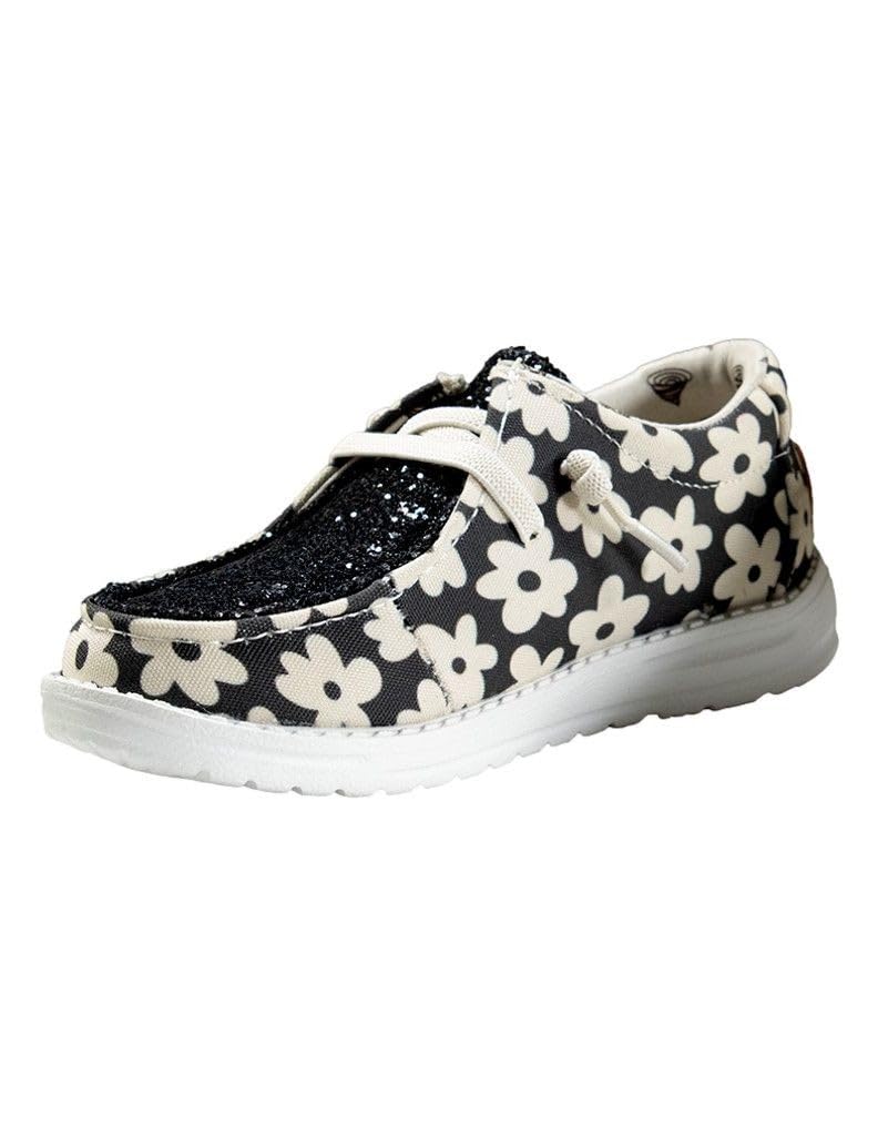 Twister Casual Shoes Girls Daisy Fabric Lace 5 Infant Black 443009101