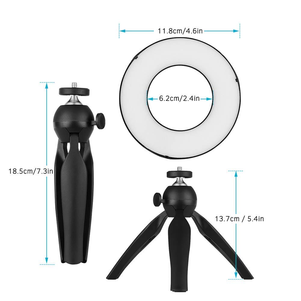 Luce ad Anello, Kit di Illuminazione per Selfie Video per treppiede con Luce ad Anello a LED da 6,2 Pollici, Telecomando Senza Fili, Supporto per treppiede Regolabile, 11 Livelli di luminos