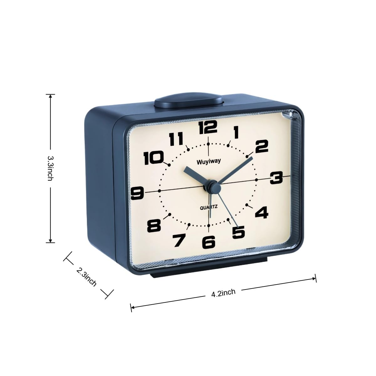 Reloj despertador analógico para dormitorio, silencioso, sin tictac, iluminado bajo demanda y repetición, sonidos de pitido ascendente, funciona con pilas, diseño retro, fácil de configurar