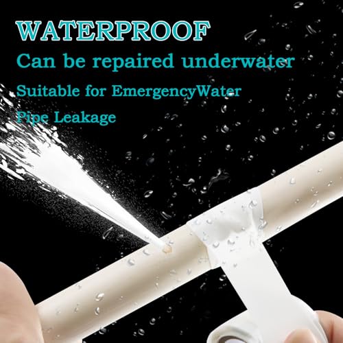 Image of Self Fusing Silicone Tape 2 Rolls 1 in x 5' White Waterproof Rubber Leak Proof Sealing Rubber Self-amalgamating Tape for Emergency Hot and Cold Water Pipe Repairs and Tool Fixation