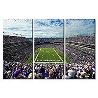 TUMOVO 3-teiliges Wandbild-Set: Baltimore Ravens Stadion-Kunst, 107x71 Cm, Leinwand-Druck, Perfekt Für Football-Fans