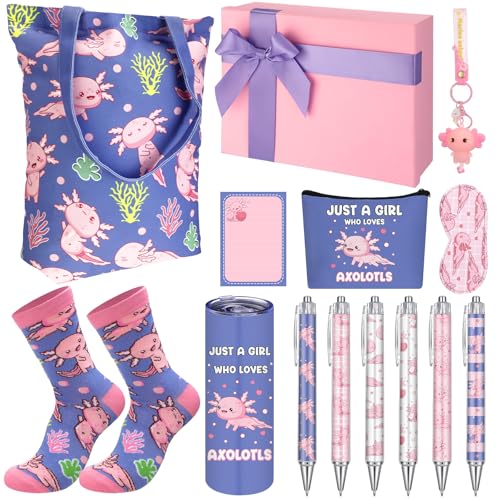 Wonderjune 14 Set Axolotls Gifts Set for Girls, Christmas Axolotl Gifts