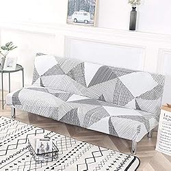 Fundas De Futon Tela Mingfuxin Funda para Sofá Cama Sin Brazos, Funda De Futón Elastizada De Spandex, 2-3 Plazas Elástico Escudo De La Cubierta del Sofá del Sofá Plegable