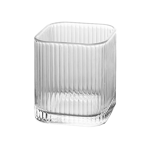 LYOR - Porta Escova de Dente de Vidro Lines 8cm x 8cm x 9,5cm