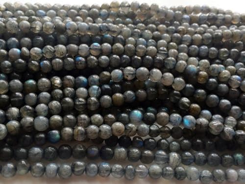 Labradorite perles 5mm de qualité gemme reflets bleus intenses pour bijoux - 5