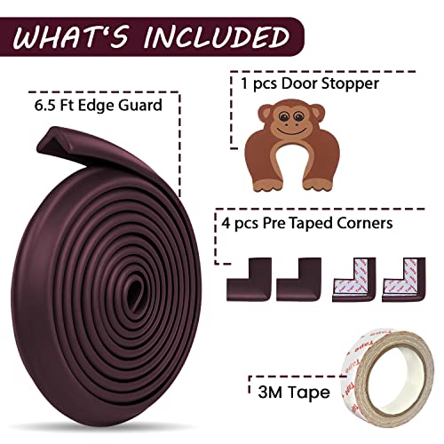 Image of VIC Kid Adjustable Baby Bedrail Guard Bed Fence (Extra Thick, 6.5 Ft Edge + Pre Taped 4 Corners + 1 Pc Door Stopper)
