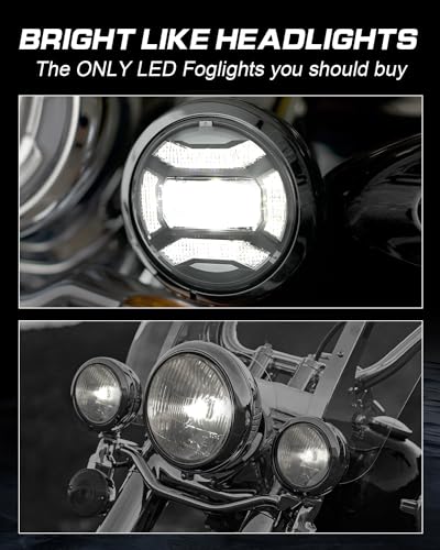 Image of LX-LIGHT DOT Black 60W 4.5 Inch LED Passing Light with DRL LED Fog Lamps for Motorcycles Auxiliary Light Bulb Motorcycle Projector Driving Lamp