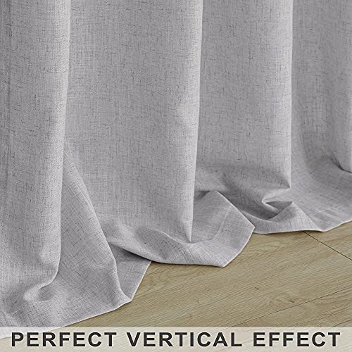 Grey Bedroom Curtains 63 Inch Length For Living Room 2 Panels Rod Pocket Burlap Canvas Look Linen Semi Sheer Dove Gray Light Filtering Curtains For Nursery Teen Boys Room Office Modern Decor 63 Long #TOP5