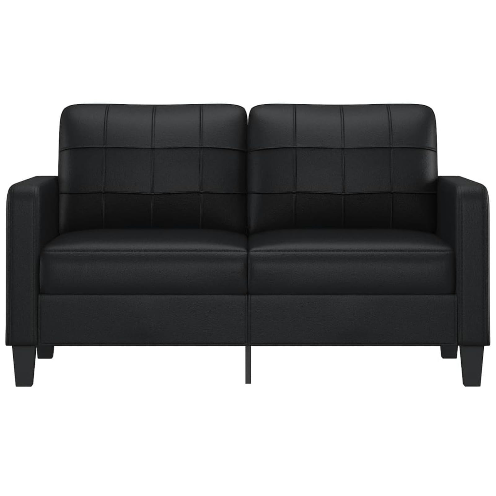 Gecheer Divano a 2 Posti Moderno in Similpelle - Nero 140 cm, Imbottito, Letto, per Soggiorno/Ufficio, Sofà Divanetto