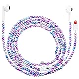 DJWOM for iPhone Headphones Wired Beads Earphones Earbud with Microphone in Ear Wired Ear Buds Headsets Compatible with iPhone 14/13/12/11/XR/XS/8/7/SE/Pro Max/Support All iOS System Colorful