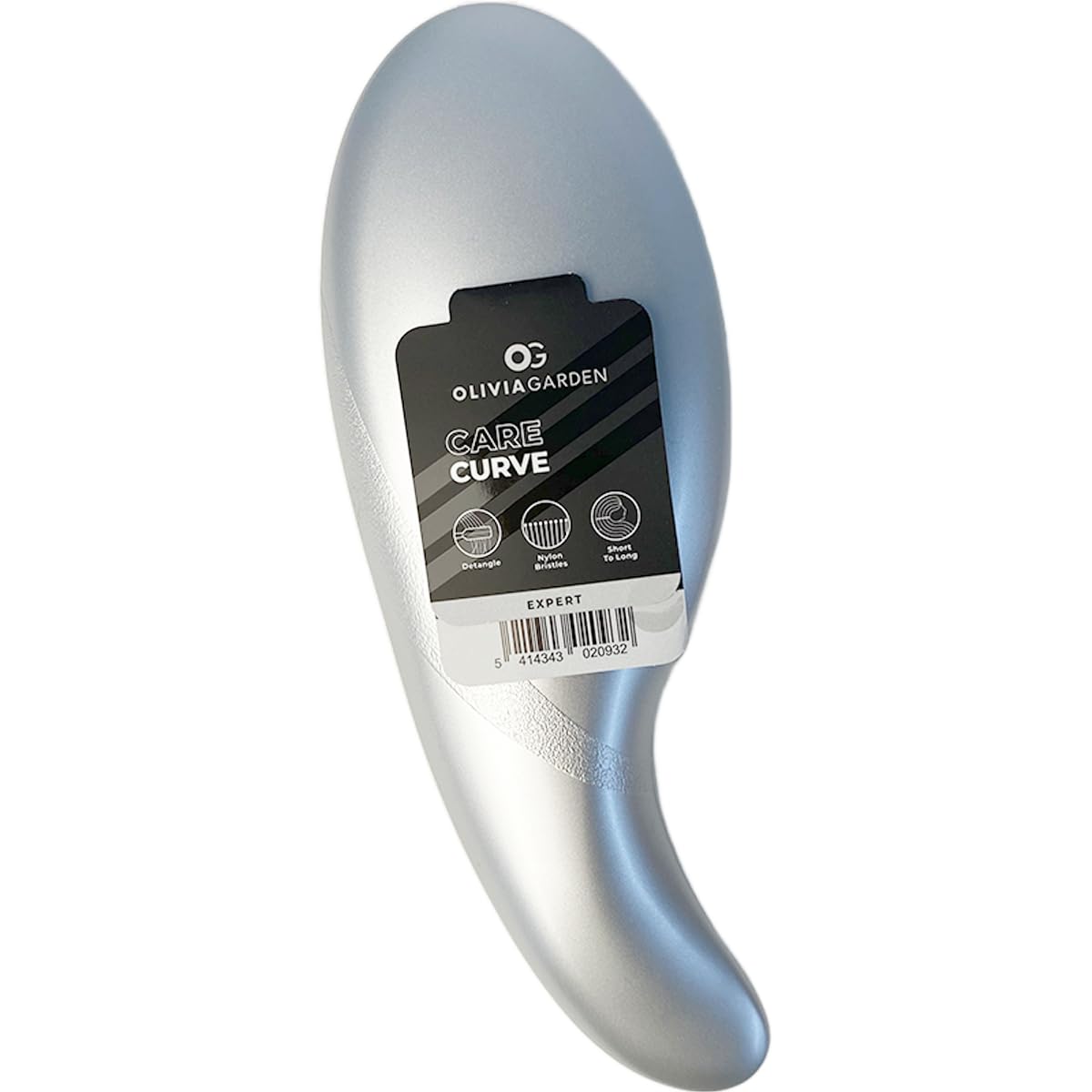 Olivia Garden Expert Care Curve Nylon Bristles Saç Fırçası Gümüş