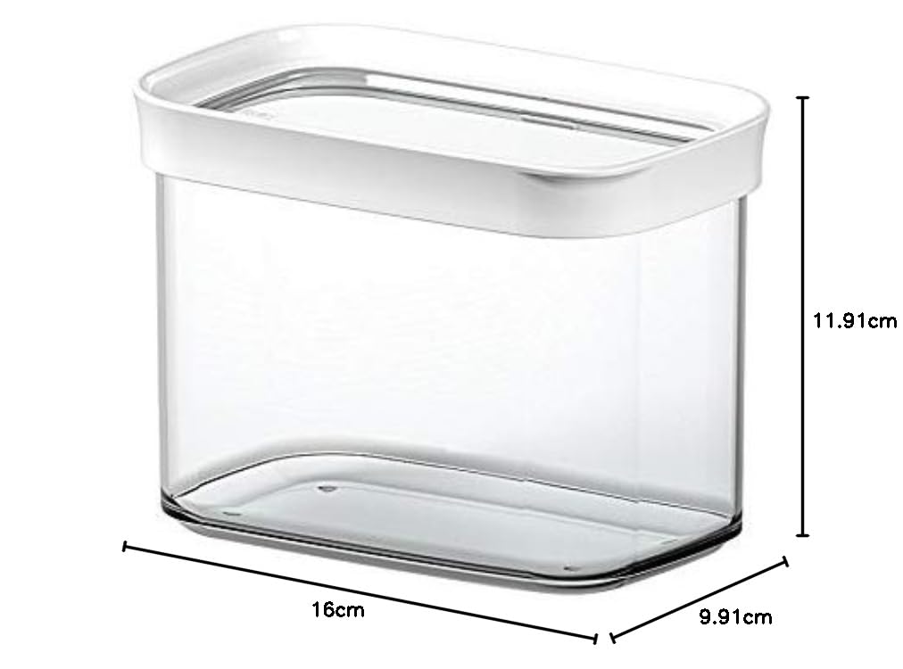 Emsa Optima 513557 - Set di 4 contenitori a secco, 1 l, colore: Trasparente/Bianco