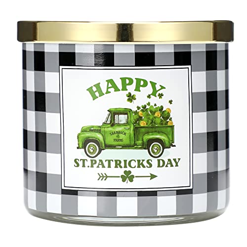 St. Patrick’s day Eucalyptus Mint Scented Candle 3 Wicks Large Jar, 14 oz
