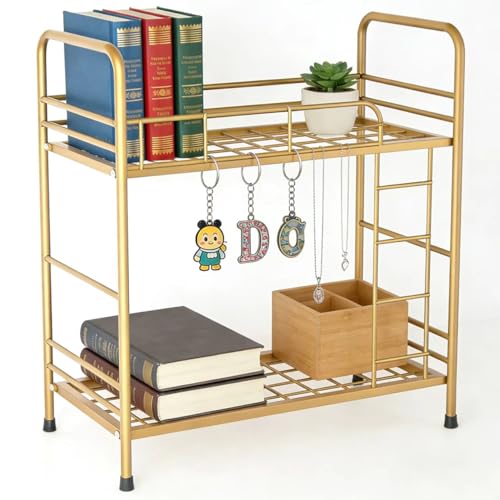 CRXCRY Desktop Shelf Organizer, 2 Tier k Organizer Storage Rack and Frees Up The Space of The Desk,...