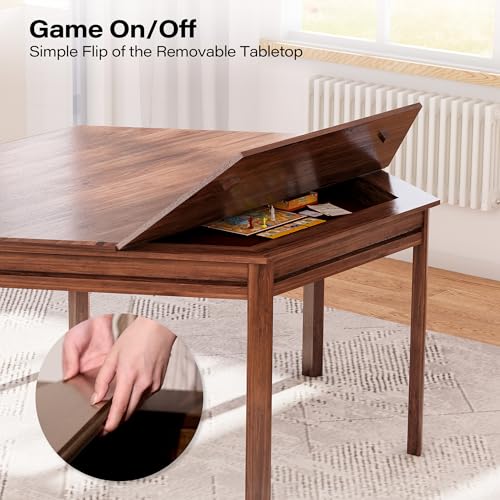 image for LAUSAINT HOME Board Game Table with Removable Table Top, 59” Play Ar
