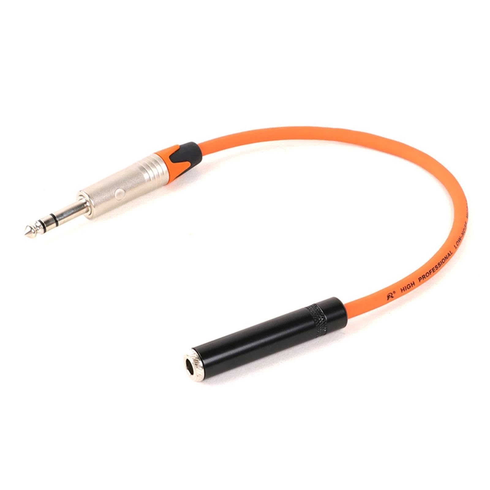 Pro Audio kabel 1 Szt. 6,35 Męski Na Żeński Przedłużacz Zbalansowany, Kolorowy 1/4-calowy Męski Na Żeński Adapter Jack Do Gitary(Orange,15m)