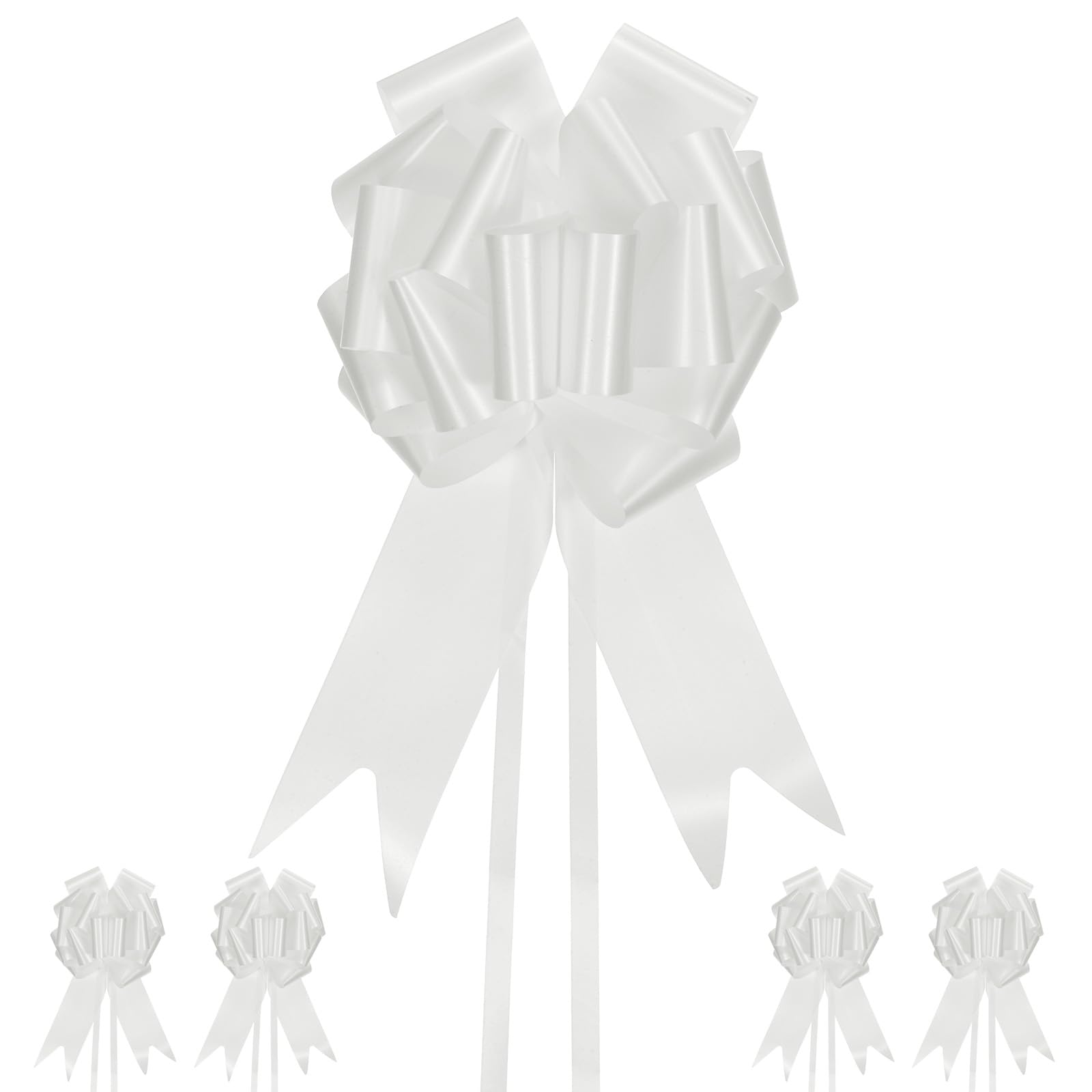M METERXITY 10-Pack Large Pull Bow, 10 Inch 25cm Plastic Flower Ribbon Pull Bows Ribbon Bows for Gift Wrapping/Wedding/Baskets Decorations, Satin Pull