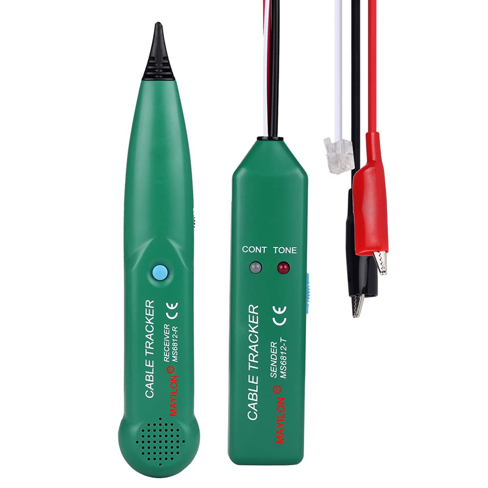 Pepisky MS6812 Portable Telephone Wire Tracer 100Hz~300kHz Receive Frequency Ranges UTP Tool LAN Network Cable Tester Line Finder Cable Line Installation Inspection Utiltiy Tool