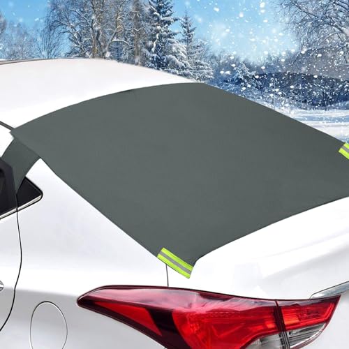 Image of Big Hippo Rear Windshield Snow Cover All Weather Back Window Frost Cover 600D Oxford Car Rear Windshield Cover Winter Car Accessories Fits Sedan SUV Van Truck, Gray（57.1 inchx 35.4 inch）