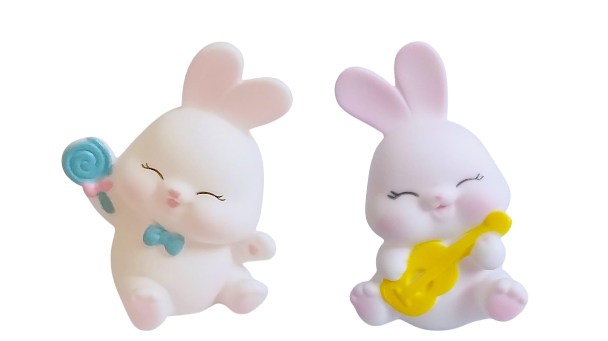 GKTOYS Cute Bunny LED Night Light for Bedroom, Kids Room & Nursery|Adorable Room Decor & Gift for Toddlers, Teens|Cute Character Look That Enhances Room Décor (White) (Guitar Lollypop)