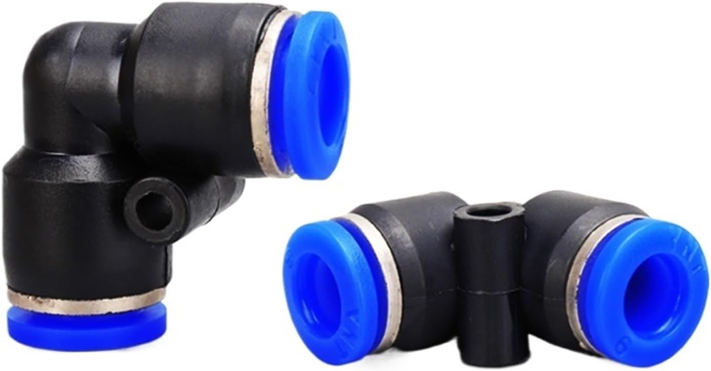 5pcs PV series 4 6 8 10 12 14 16mm OD Hose L type Flow Speed Tube Plastic Quick air Pneumatic Connectors Coupling Brass Fitting (Color : Blue, Size : PV16 OD 16MM)