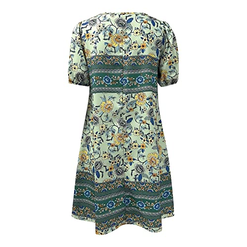 Robe à manches courtes fleurie bohémien pour les vacances - 2