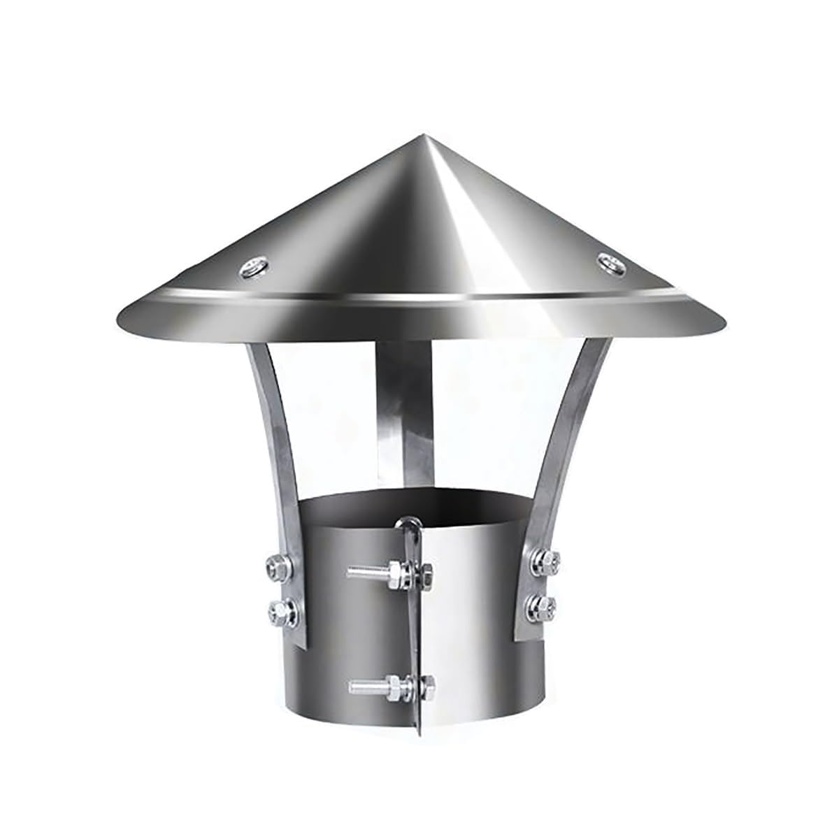 IGNVXMGKP Thickened Stainless Steel Chimney Cap, Rain Proof Fireplace Exhaust Cap Can Be Adjusted Cone Top Chimney Cap, Rain And Rust Proof, Easy To Install(180mm)