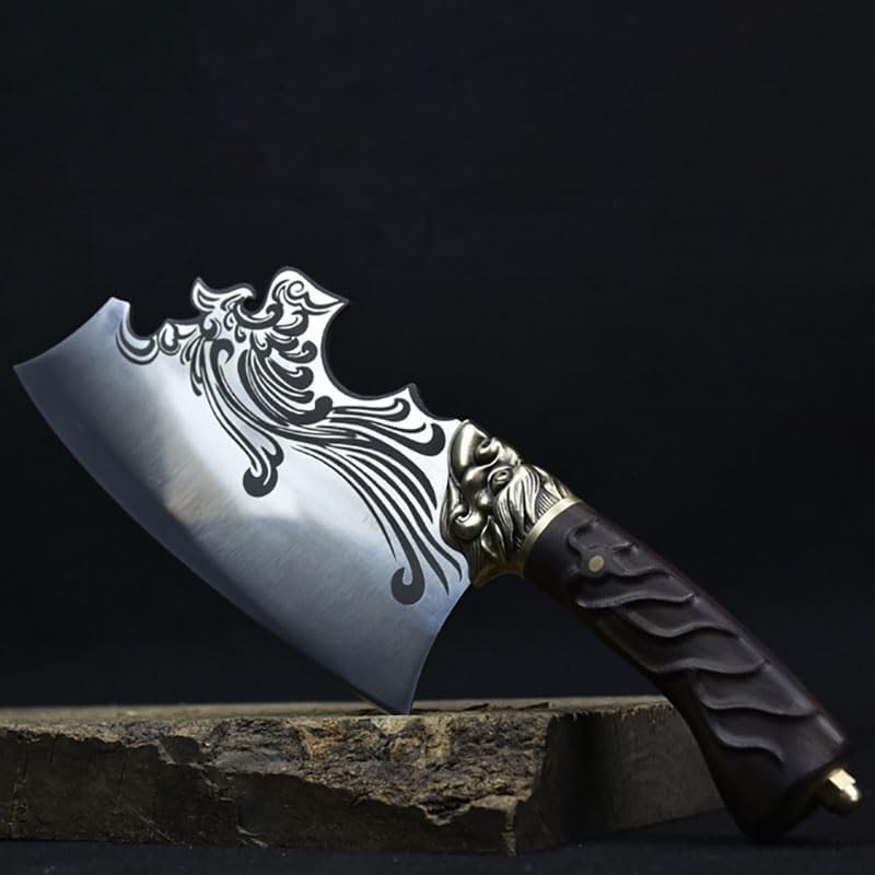 Meat Cleaver,Cleaver Knife 9 Inch Longquan Kitchen Knife Handmade Forged Butcher Slicing Chopper Knife With Patterns Meat And Poultry Tools
