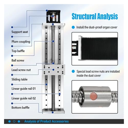 Carril de guía lineal micro de 100 mm con módulo y tornillo de bola 4